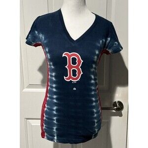 NEW Majestic MLB Boston Red Sox T-Shirt Short Sleeve Tie Dye Women’s Medium